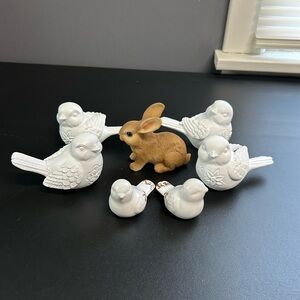 7 Piece Lot Birds And 1 Rabbit For Crafts Home Decor Shelf Sitters‎ Nature